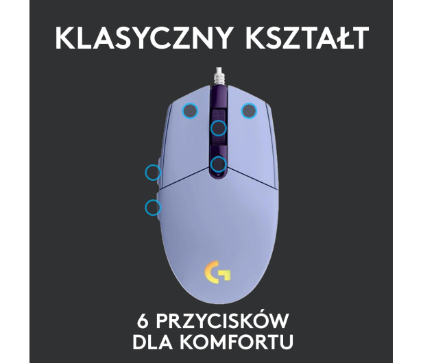 LOGITECH G102 Lightspeed Gaming Lilac - 592501 - zdjęcie 6